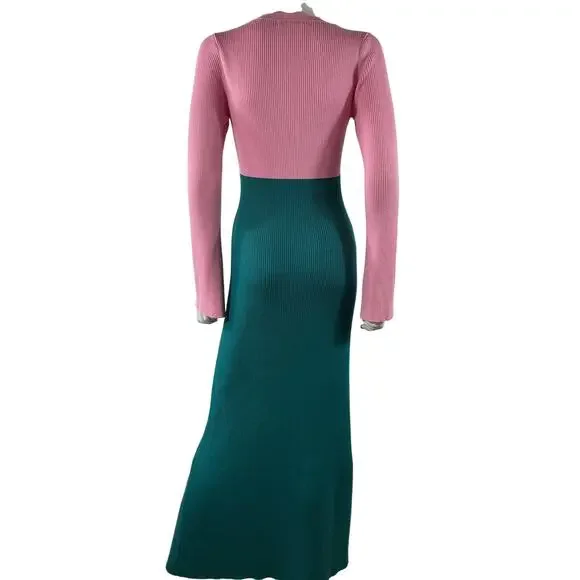 Olivia Rubin Colorblock Aquamarine And Rose Reese Dress Size S